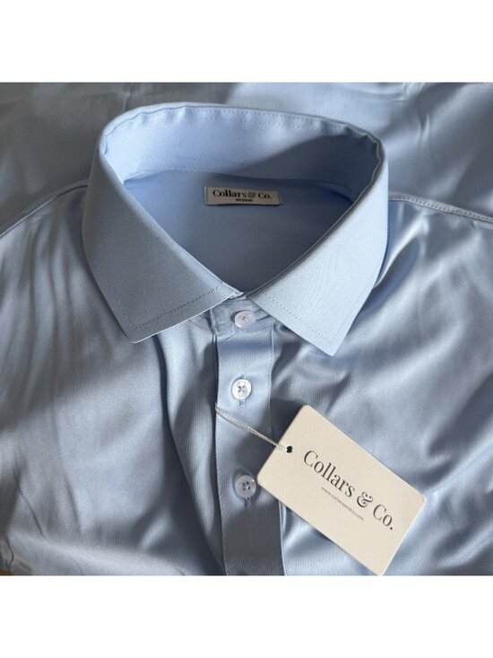 Collars and Co Other - Collars and Co Dress Polo Shirt Men’s Size Medium Short Sleeve Light Blue NWT